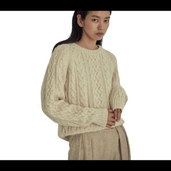 - #130 CYNTHIA ROWELY CREAM WOOL SWEATER - Picture 1 of 8